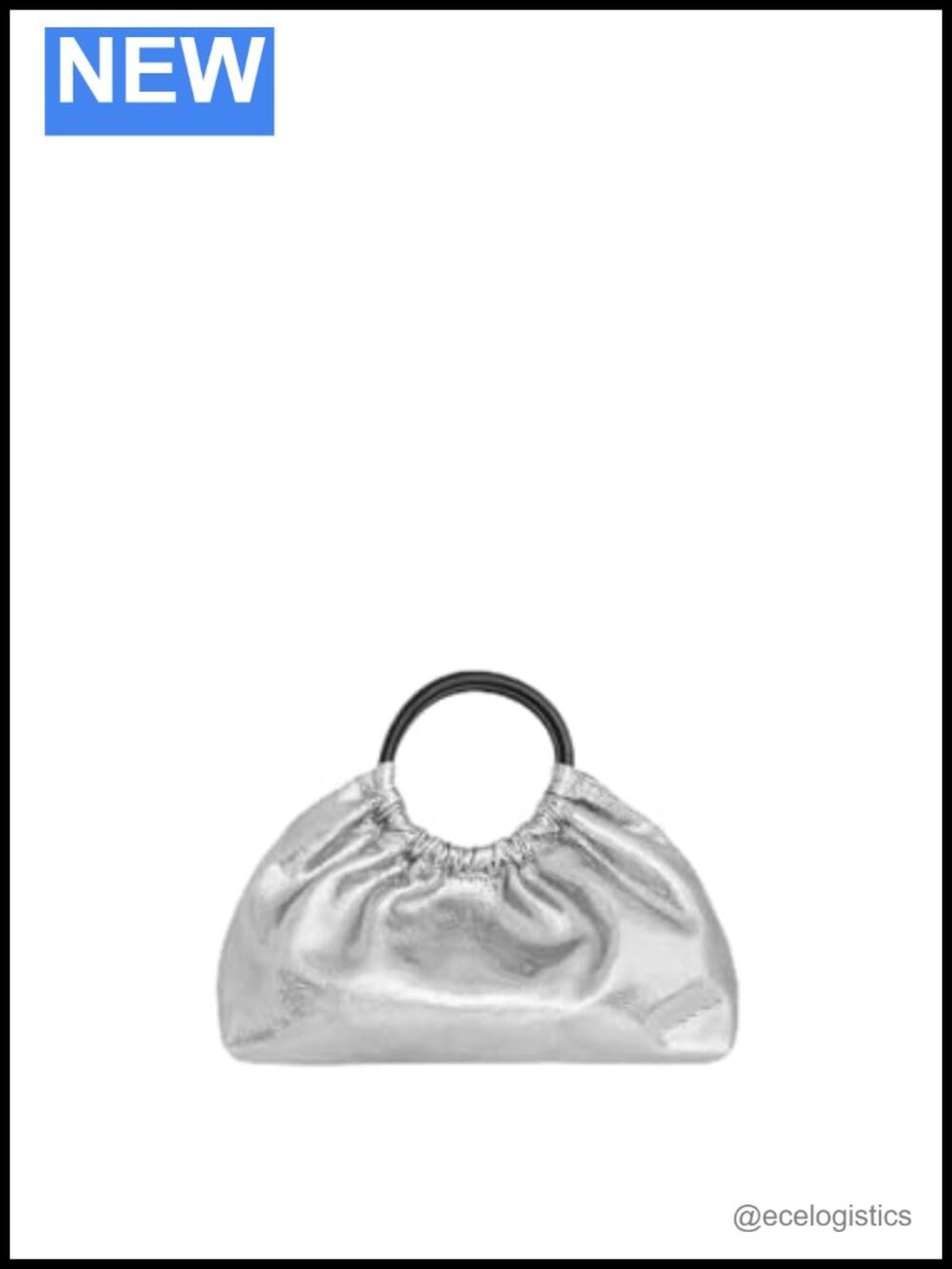 Genuine Italian Leather Mini Top Handle Bag with Wood Handle